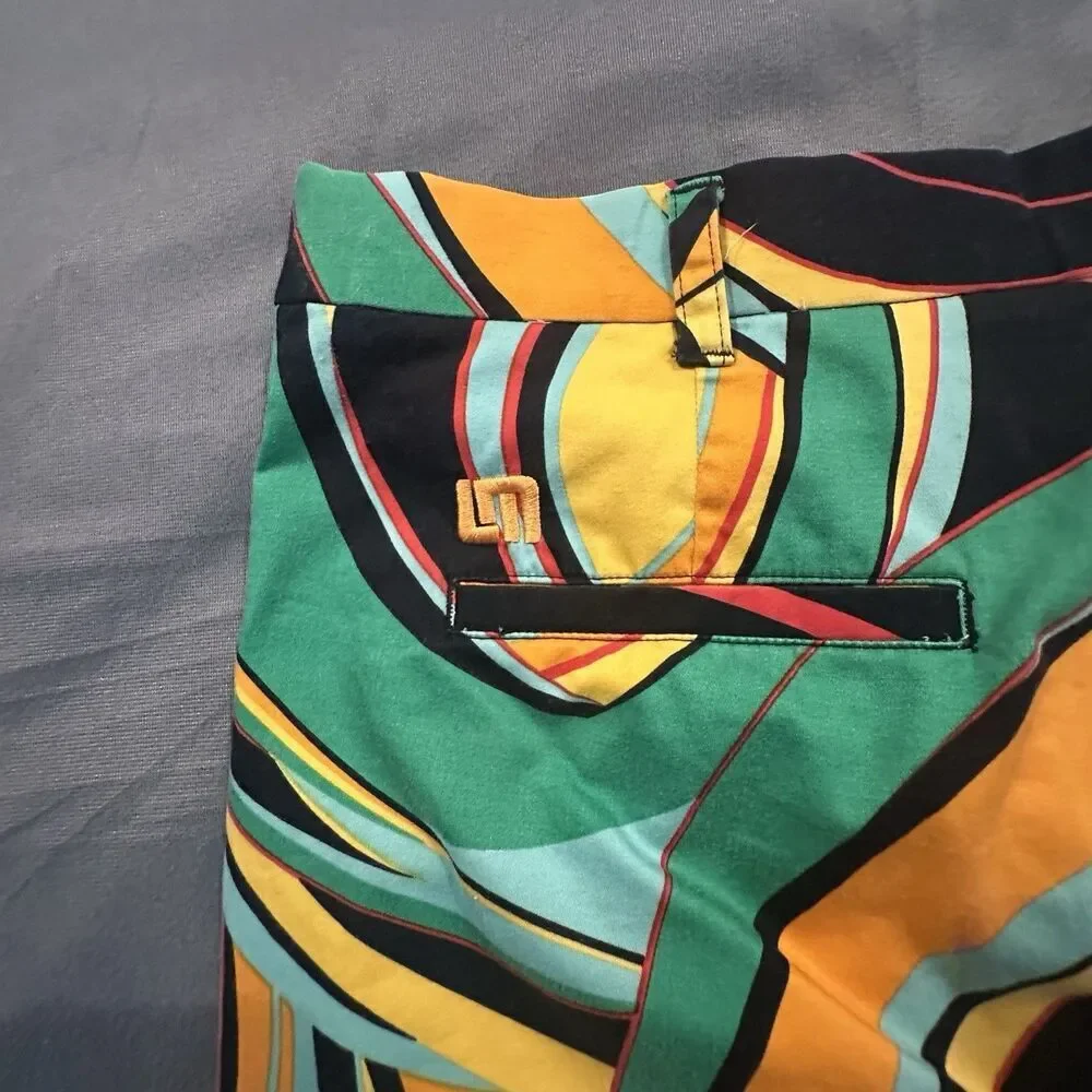 Loudmouth Golf Shorts Mens 38 Chino Orange Swirls Gone Wild Flat Front Outdoors